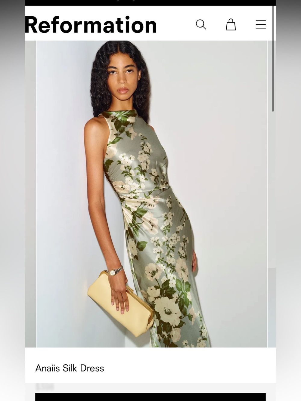 Reformation Anaïs Silk Maxi Dress in Sage Floral - Picture 4 of 10